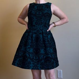 Danny and Nicole Turquoise Velvet Dress